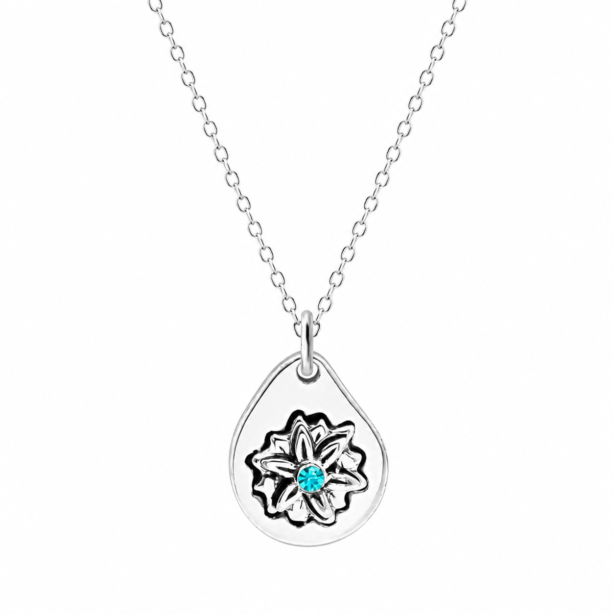 Milan Birthstone Necklaces Collection by Samahdee, Rings, Earrings: Handmade Flower Pendant with Colored Crystal - Gift for Mom, Daughter, BFF, Sister, Granddaughter, Niece