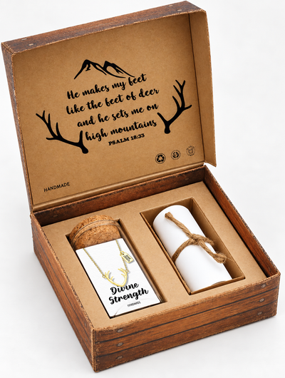 Allysa Deer Antler Pendant Gemini Necklace