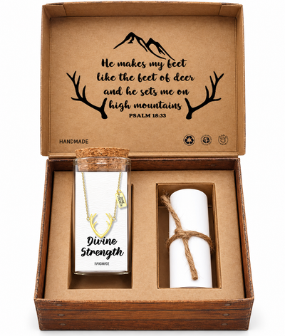 Allysa Deer Antler Pendant Gemini Necklace