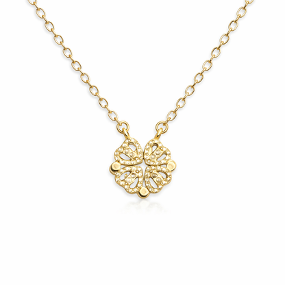 Gigi Love 4-Leaf Clover with Swarovski Pendant Necklace with Mother and Daughter Quotes on Thank You Card, Gifts for Girls, BFF, Women, Gold Plated