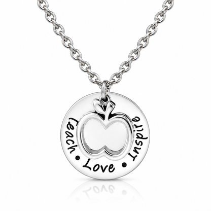 Zuri Gifts for Teachers - Teach Love Inspire Necklace, Teacher Gifts with Greeting Card