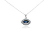 Zariah Evil Eye Necklace for Women Pendant Jewelry, Swarovski Crystals, Sterling Silver Chain, Charm, Anti-Tarnish, Gift Ready Packaging, 100% Handmade, USA Company, Samadhi