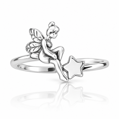 Aubrey Fairy and Star Silver Rings for Women, Inspirational Jewelry