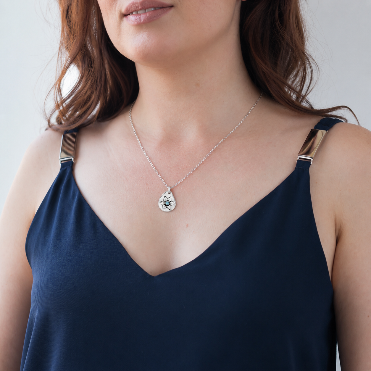 Milan Birthstone Necklaces Collection by Samahdee, Rings, Earrings: Handmade Flower Pendant with Colored Crystal - Gift for Mom, Daughter, BFF, Sister, Granddaughter, Niece