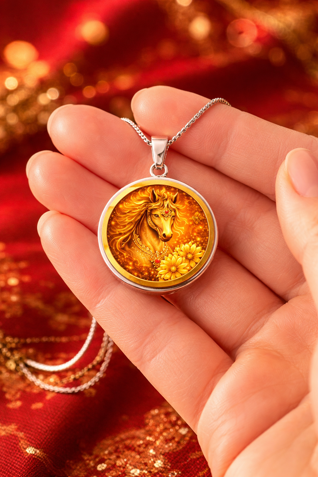golden horse necklace