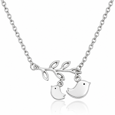 Izy Mother and Daughter Bird Necklace, Gifts for Daughter, with Inspirational Quote