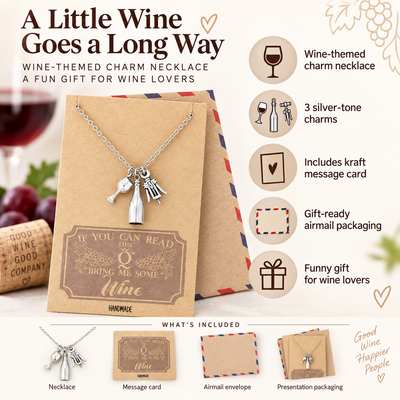 Maryknoll Bartending Necklace, Gift for Drinkers and Wine Lovers, comes with Inspirational Quote