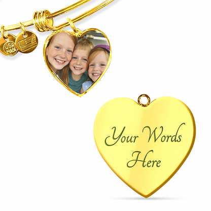 To My Mom — Heart Photo Bangle with Message Card — Mother's Day Gift — Carry It With You