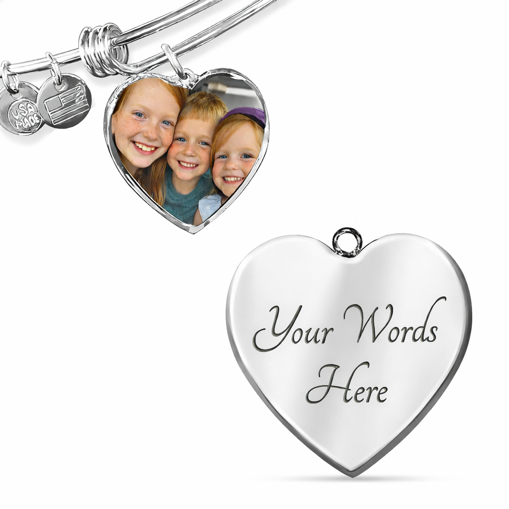 To My Mom — Heart Photo Bangle with Message Card — Mother's Day Gift — Carry It With You