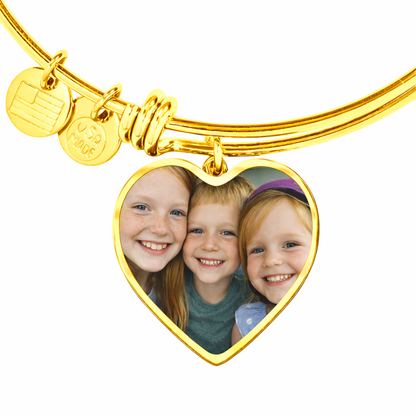 To My Mom — Heart Photo Bangle with Message Card — Mother's Day Gift — Carry It With You