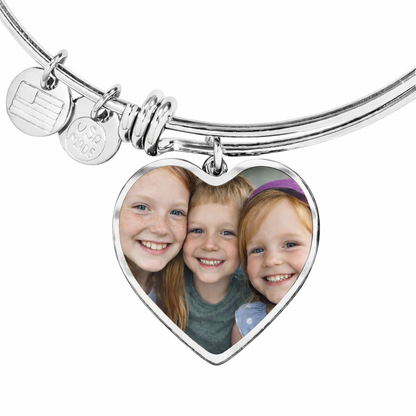 To My Mom — Heart Photo Bangle with Message Card — Mother's Day Gift — Carry It With You