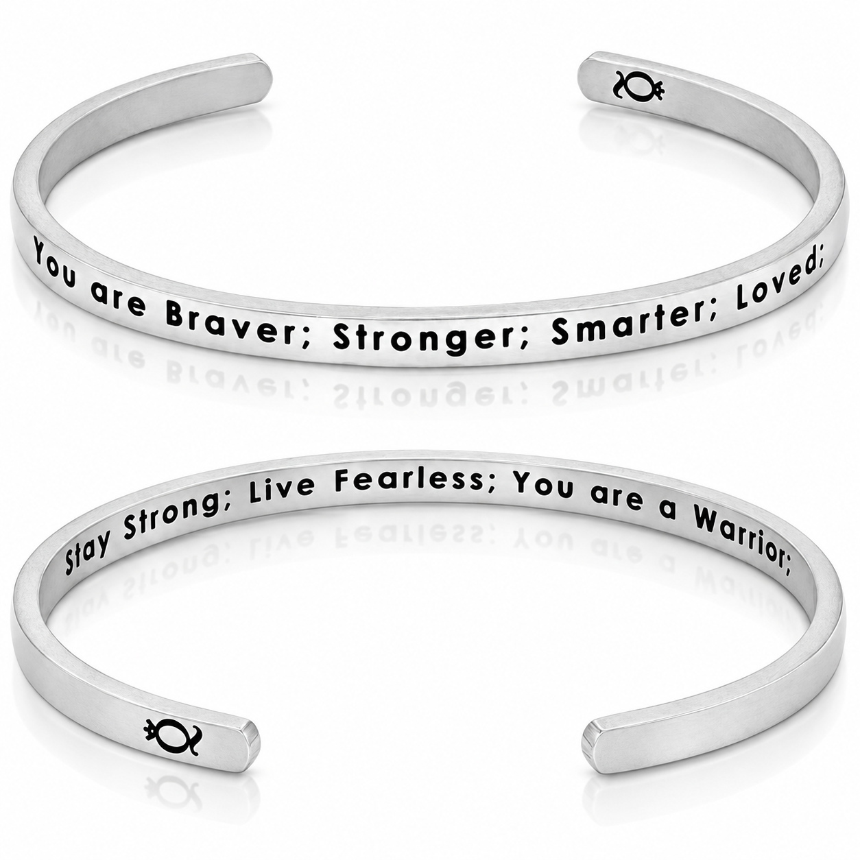 Bobby Brave Warrior Cuff Bracelet, Silver Tone, comes with an Inspirational Quote