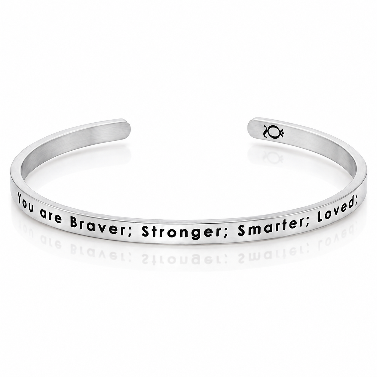 Bobby Brave Warrior Cuff Bracelet, Silver Tone, comes with an Inspirational Quote