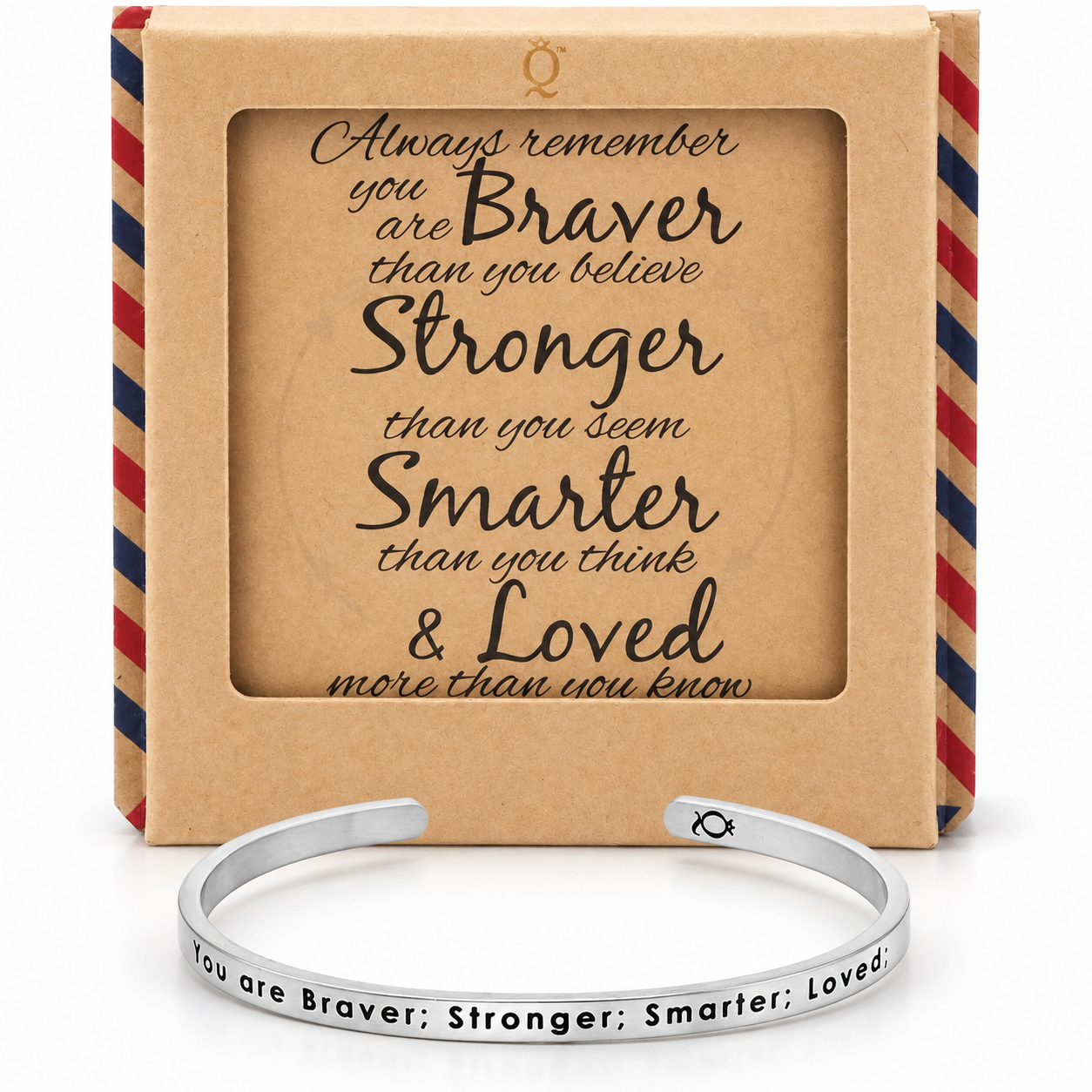 Bobby Brave Warrior Cuff Bracelet, Silver Tone, comes with an Inspirational Quote
