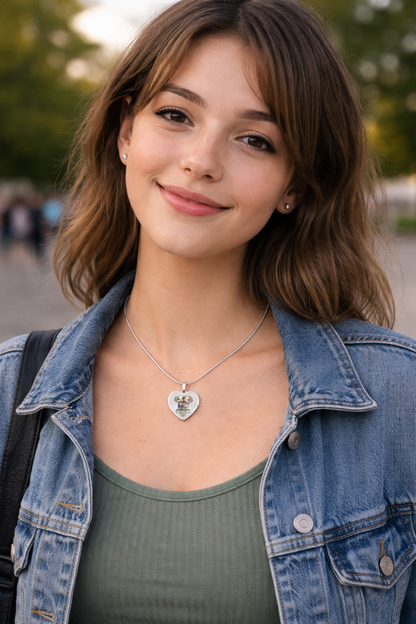 I Like You a Bot! Heart Necklace – Cute Robot Love Pendant for Valentine's Day, Young Love & Playful Moments