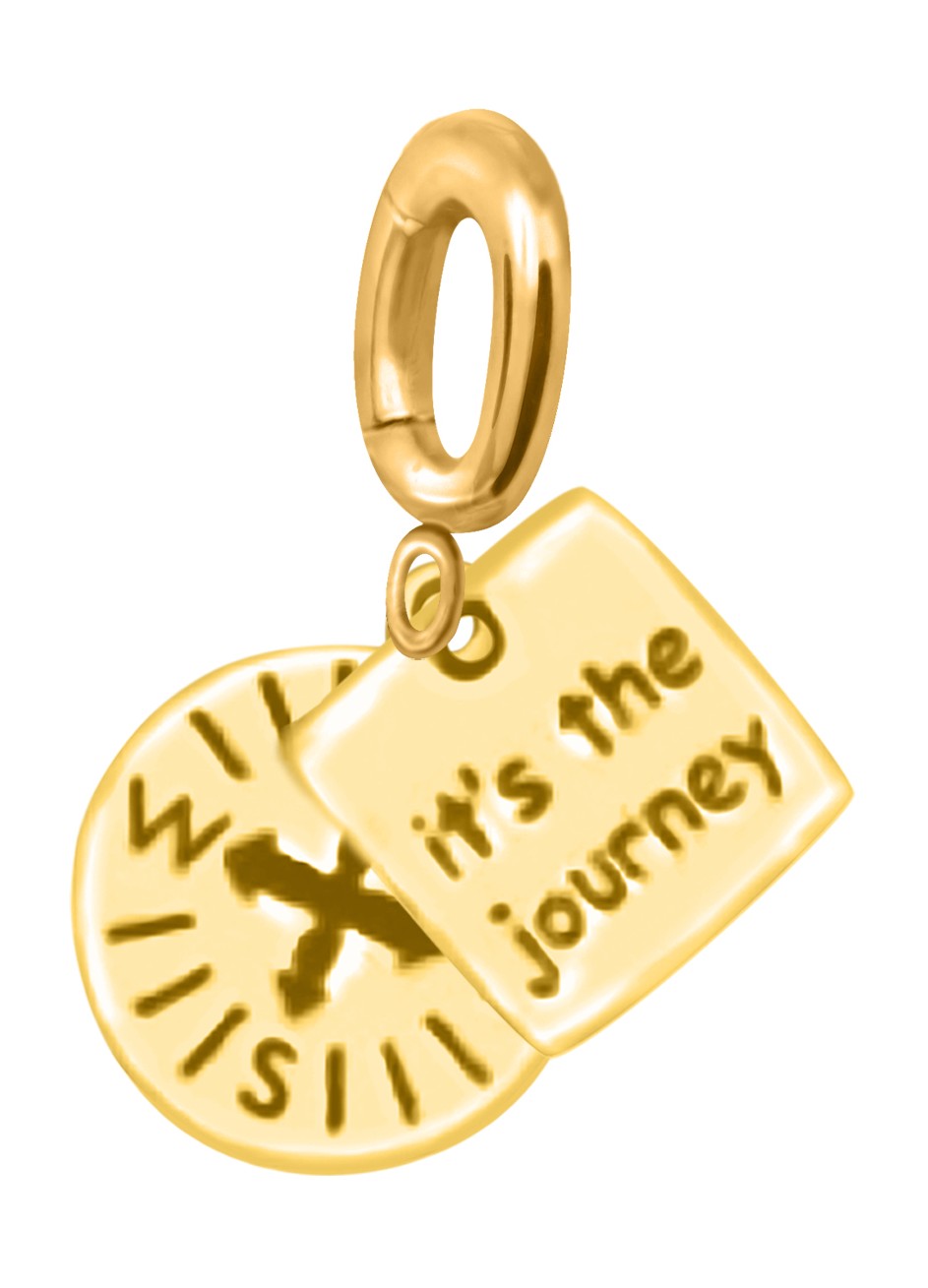 [PRE-ORDER] Nova Compass with "It’s the Journey" Charm, Paper Clip Chain  – Pathfinder, Journey, Discovery, Guidance, Teacher Appreciation Gifts, Learning Journey - Gold, Silver🌟