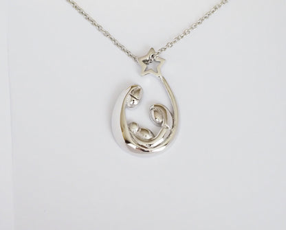 Joyfulle Fiona Baby Jesus Family Pendant Necklace, Inspirational Gifts for Women with Motivational Greeting Card