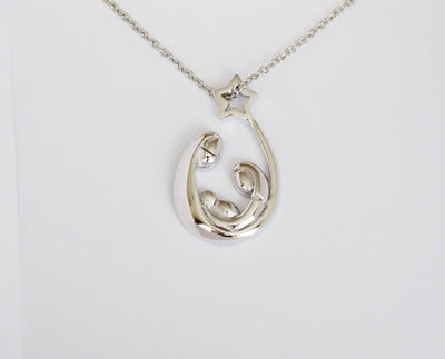 Joyfulle Fiona Baby Jesus Family Pendant Necklace, Inspirational Gifts for Women with Motivational Greeting Card