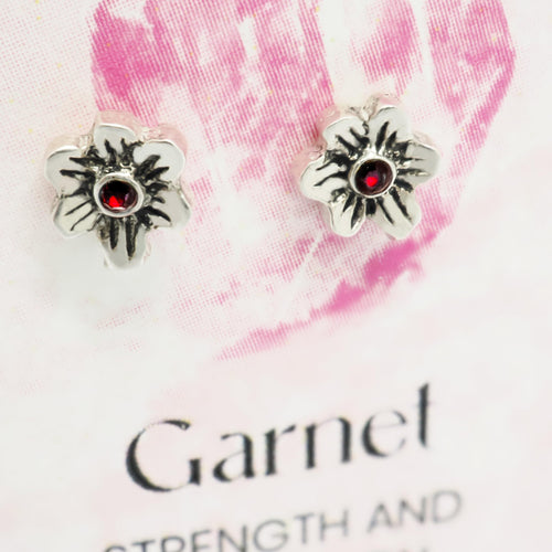 Milan Birthstone Necklaces Collection by Samahdee, Rings, Earrings: Handmade Flower Pendant with Colored Crystal - Gift for Mom, Daughter, BFF, Sister, Granddaughter, Niece