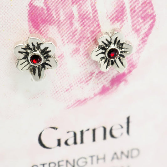 Milan Birthstone Necklaces Collection by Samahdee, Rings, Earrings: Handmade Flower Pendant with Colored Crystal - Gift for Mom, Daughter, BFF, Sister, Granddaughter, Niece