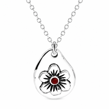 Milan Birthstone Necklaces Collection by Samahdee, Rings, Earrings: Handmade Flower Pendant with Colored Crystal - Gift for Mom, Daughter, BFF, Sister, Granddaughter, Niece