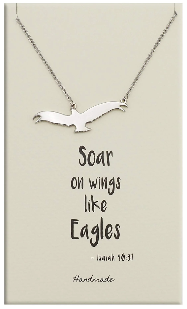 Joyfulle Aquila Eagle Pendant Necklace, Handmade Graduation Gifts for Women, Religious Jewelry with Inspirational Greeting Card