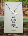 Joyfulle Aquila Eagle Pendant Necklace, Handmade Graduation Gifts for Women, Religious Jewelry with Inspirational Greeting Card