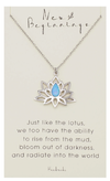 Joyfulle Aurora Lotus Flower with Opal Pendant Necklace, Handmade Gifts with Inspirational Quotes on Greeting Card