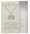 Joyfulle Aurora Lotus Flower with Opal Pendant Necklace, Handmade Gifts with Inspirational Quotes on Greeting Card