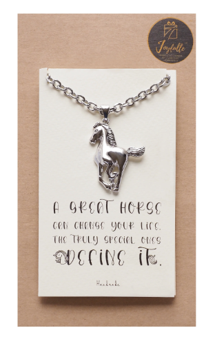 Joyfulle Brilynn Horse Pendant Necklace, Gifts for Women with Inspirational Greeting Card, Adjustable Chain 16" to 18"