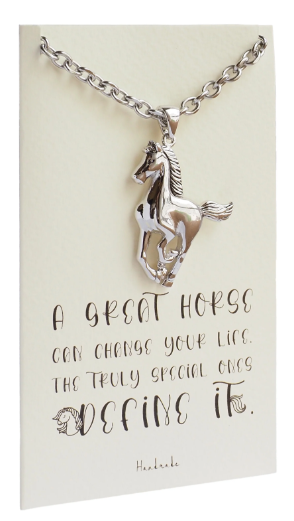 Joyfulle Brilynn Horse Pendant Necklace, Gifts for Women with Inspirational Greeting Card, Adjustable Chain 16" to 18"