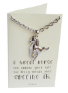 Joyfulle Brilynn Horse Pendant Necklace, Gifts for Women with Inspirational Greeting Card, Adjustable Chain 16" to 18"