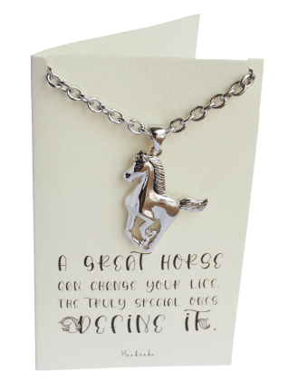 Joyfulle Brilynn Horse Pendant Necklace, Gifts for Women with Inspirational Greeting Card, Adjustable Chain 16" to 18"