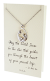 Joyfulle Fiona Baby Jesus Family Pendant Necklace, Inspirational Gifts for Women with Motivational Greeting Card