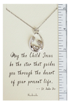 Joyfulle Fiona Baby Jesus Family Pendant Necklace, Inspirational Gifts for Women with Motivational Greeting Card