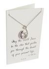 Joyfulle Fiona Baby Jesus Family Pendant Necklace, Inspirational Gifts for Women with Motivational Greeting Card