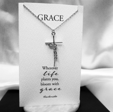 Joyfulle Mary Grace Pendant Necklace, Handmade Gifts for Women with Inspirational Greeting Card