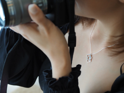 Joyfulle Nikki Cute Vintage Camera Miniature Jewelry for Women, Minimalist Photographer Jewelry Gift