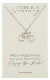 Joyfulle Sadella Bicycle Pendant Necklace, Handmade Gifts with Inspirational Quotes on Greeting Card