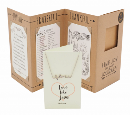 Love Like Jesus infinity cross necklace with message card