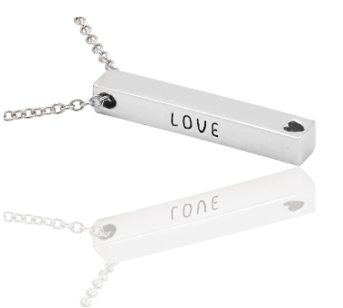 Joyfulle Zina Teach Love Inspire Bar Pendant Necklace, Handmade Teacher Appreciation Gifts for Women with Inspirational Greeting Card