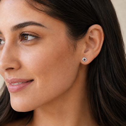 Milan Birthstone Necklaces Collection by Samahdee, Rings, Earrings: Handmade Flower Pendant with Colored Crystal - Gift for Mom, Daughter, BFF, Sister, Granddaughter, Niece