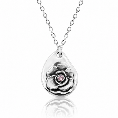 Milan Birthstone Necklaces Collection by Samahdee, Rings, Earrings: Handmade Flower Pendant with Colored Crystal - Gift for Mom, Daughter, BFF, Sister, Granddaughter, Niece