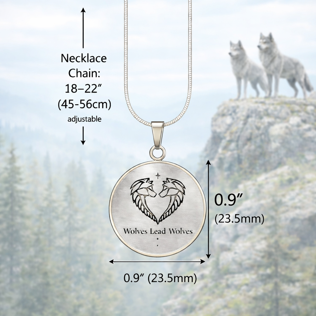 Wolves Lead Wolves Circle Necklace – Matching Wolf Pendant for Unbreakable Bonds & Trust