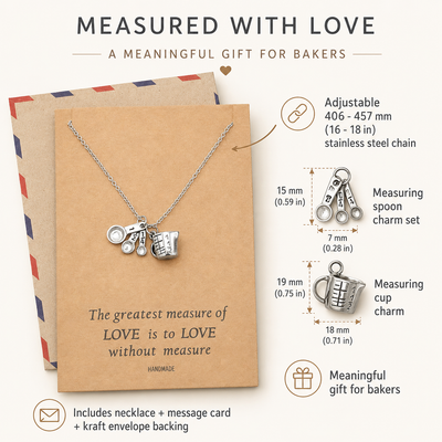 Laura Kitchen Charm Necklace, Inspirational Card, Gifts for Bakers