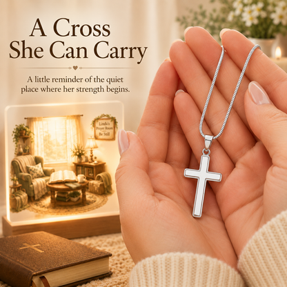 Personalized Prayer Room Cross Necklace Lighted Acrylic Keepsake