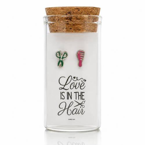 Baila Scissor and Comb Earrings In A Glass Bottle, Inspirational Gifts for Women