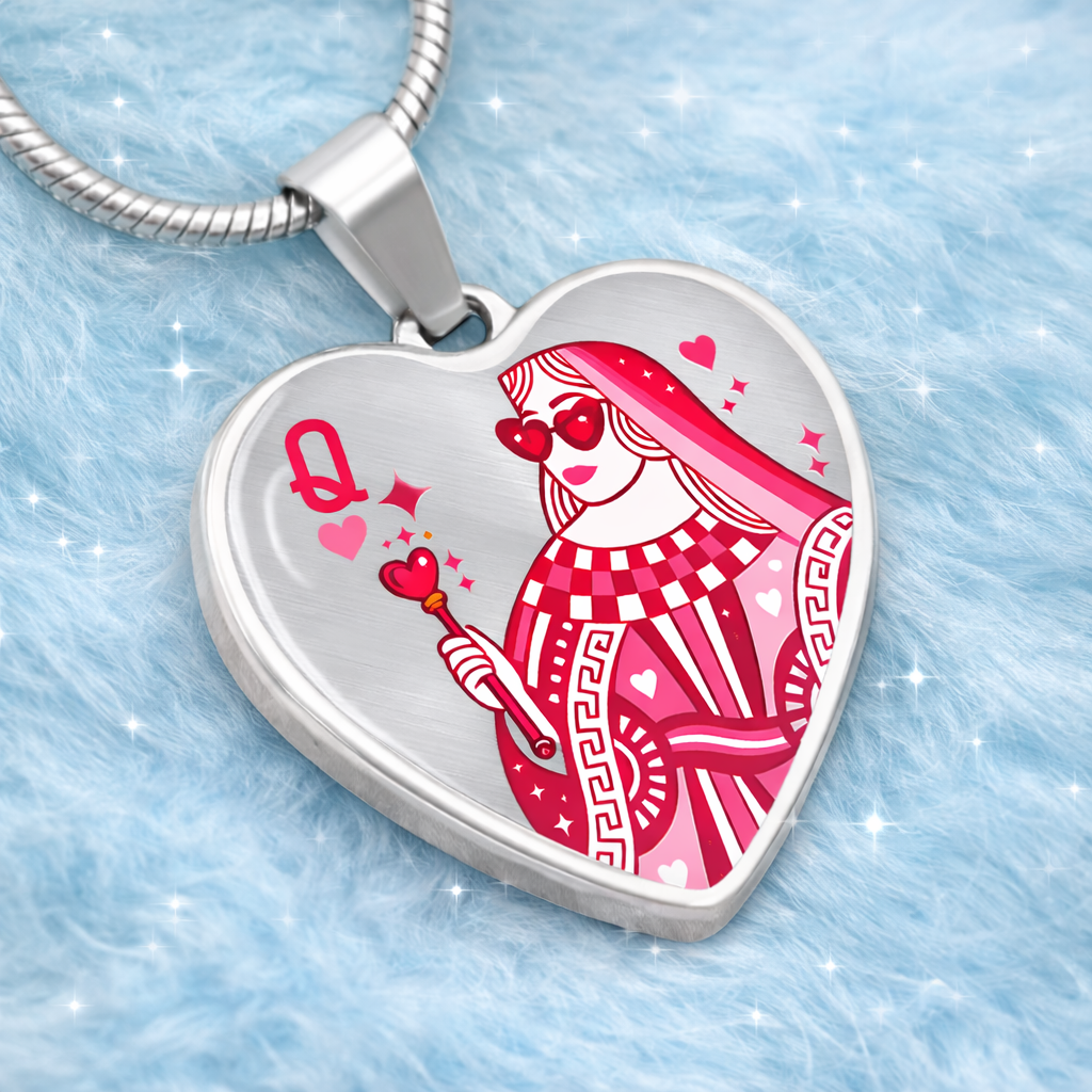 All Hearts. No Drama. Love Queen Heart Necklace – Bold Valentine's Gift for Confident Love & Self-Worth
