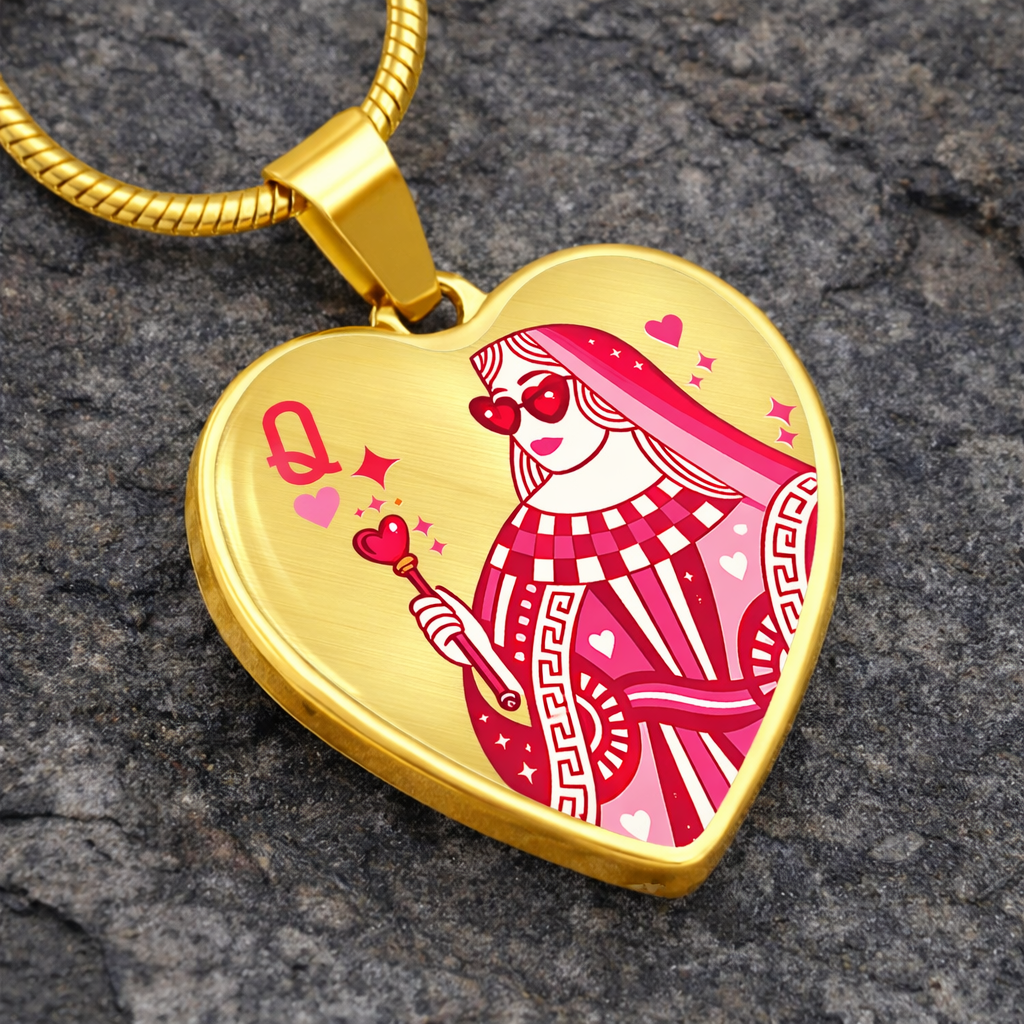 All Hearts. No Drama. Love Queen Heart Necklace – Bold Valentine's Gift for Confident Love & Self-Worth