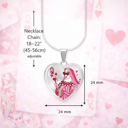 All Hearts. No Drama. Love Queen Heart Necklace – Bold Valentine's Gift for Confident Love & Self-Worth